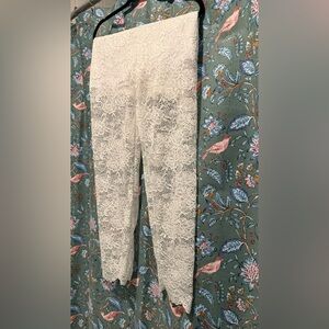 Elegant White Lace Pants